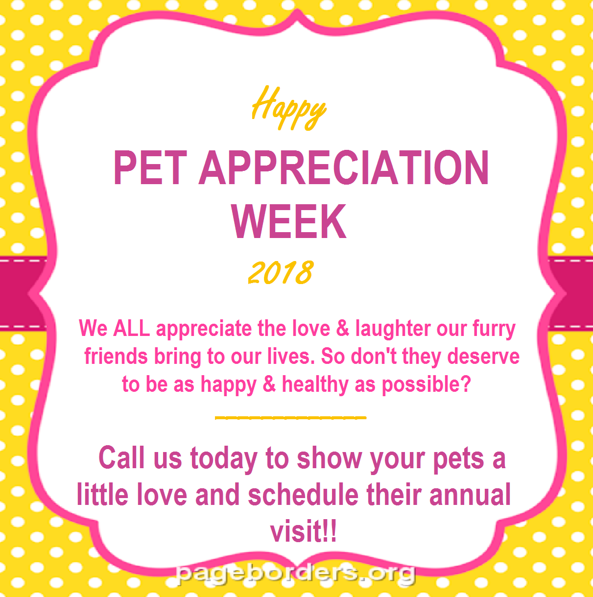 Happy Pet Appreciation Week 2018! Mannford Animal Clinic